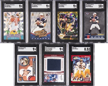 2000-2021 Pacific & Assorted Brands Tom Brady SGC-Graded Card Collection (7 Different) Including Rookie Card Examples!
